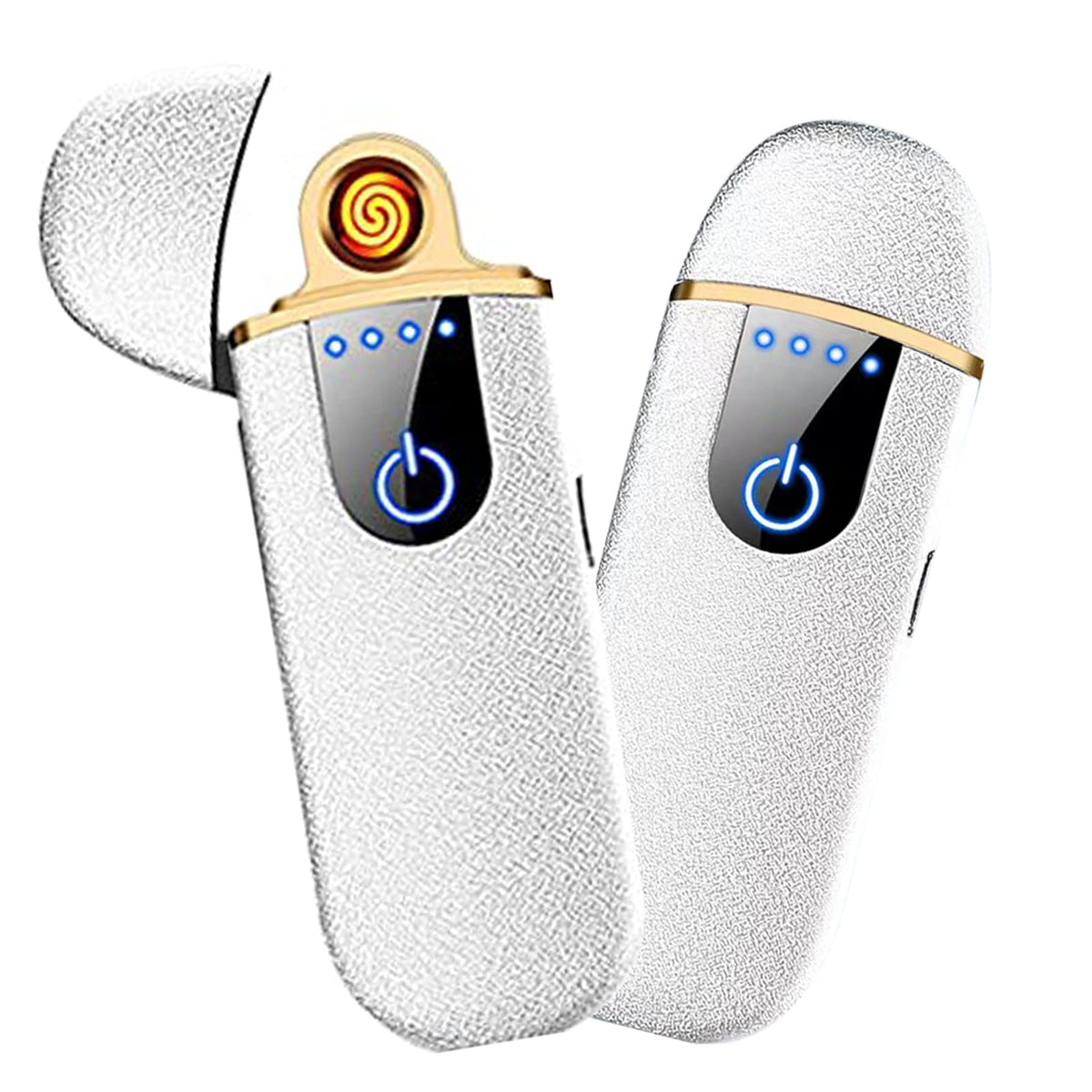 Electronic Lighter Smart USB Rechargeable, Mini Portable Design with Touch Dual-Sided Ignition - Windproof and flameless, Featuring Plasma Technology, Battery Indicator, and Lightweight Build (Blue)