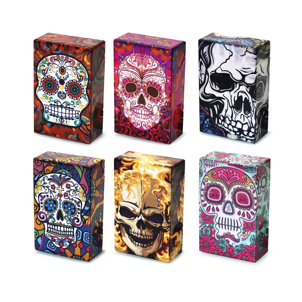 Cigarette Case/Box - Normal Size Cigarette Holder Case Skul Style Box(6 Boxes) (Normal-6Boxes)