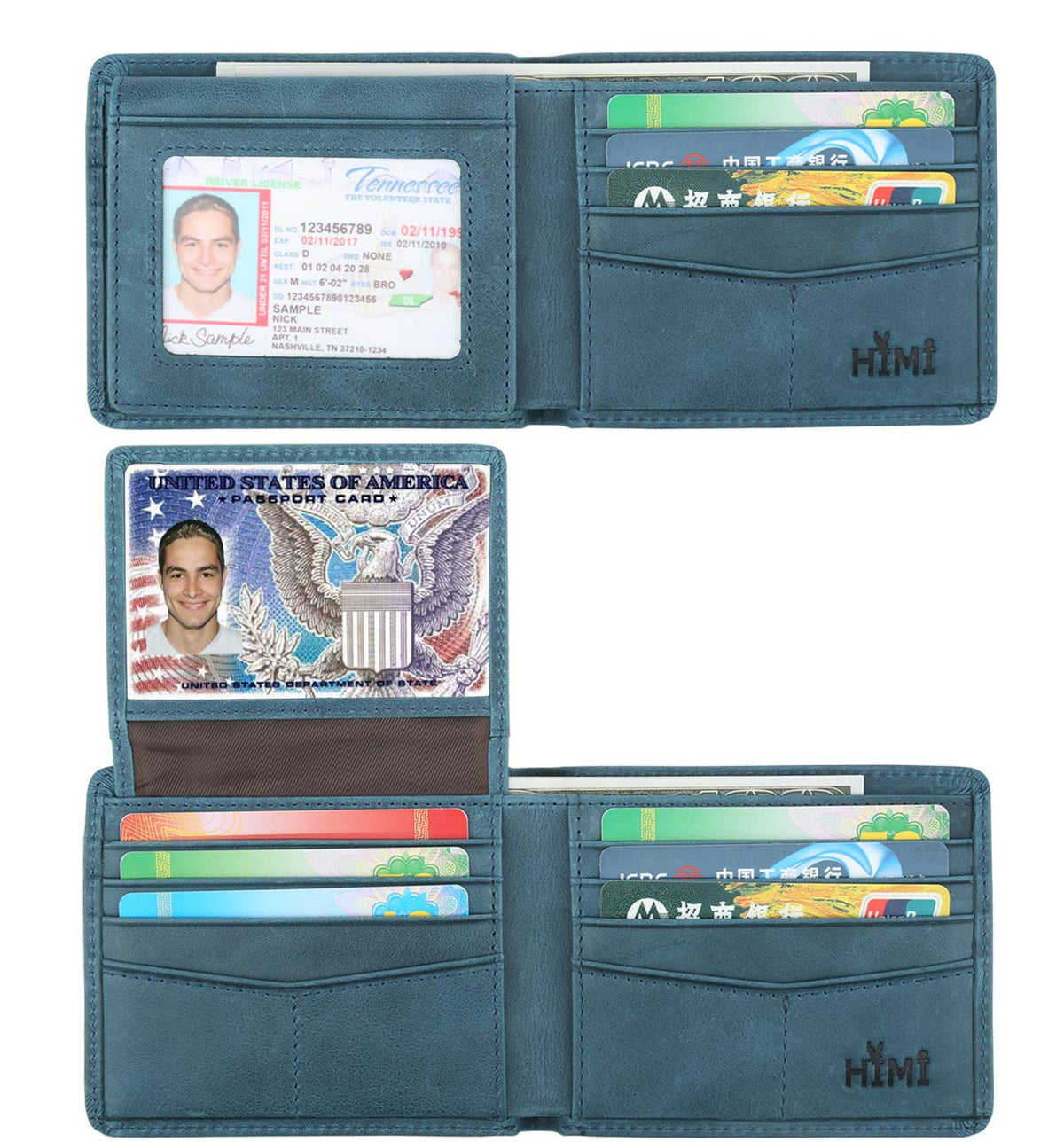HIMI Wallet for Men-Genuine Leather RFID Blocking Bifold Stylish Wallet With 2 ID Window