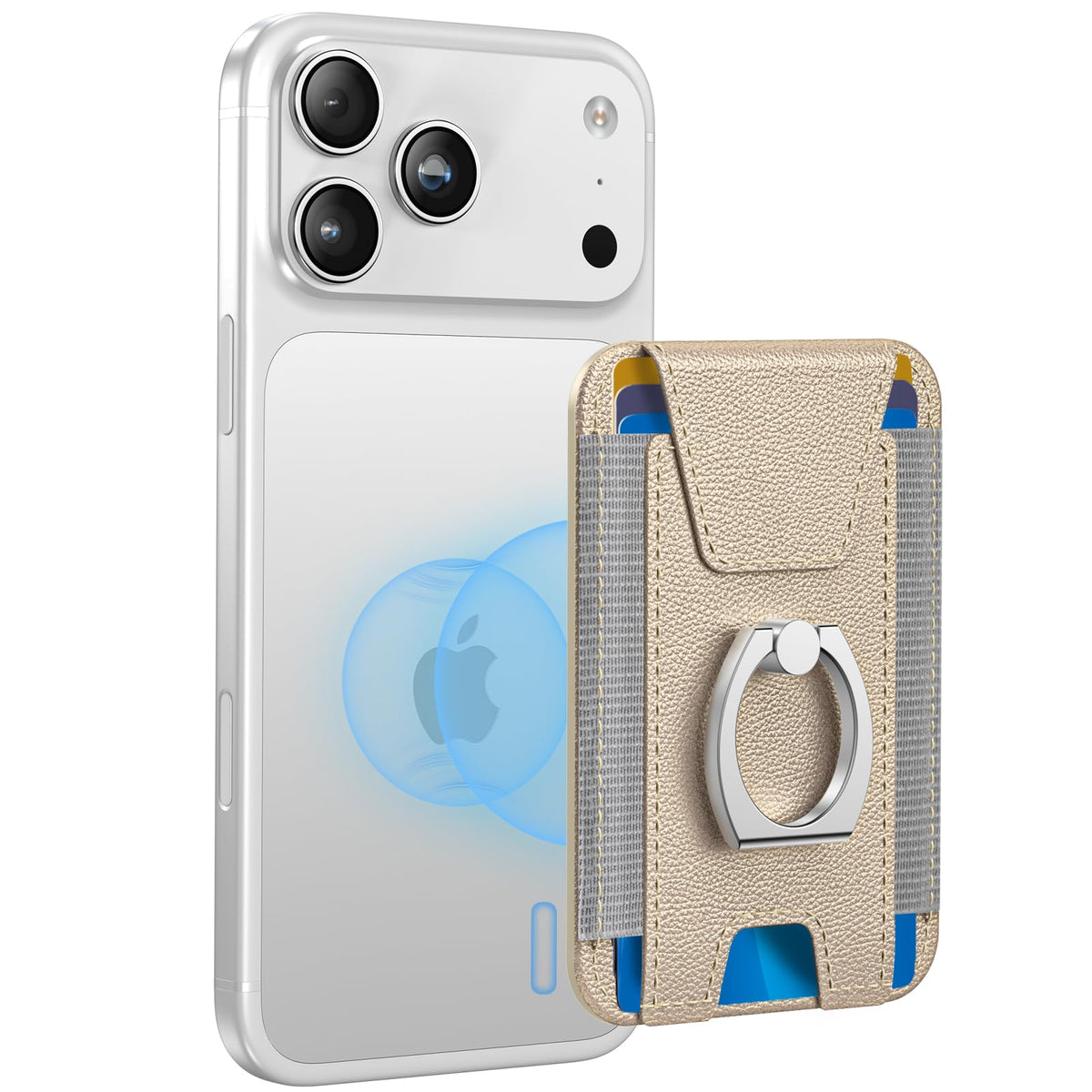 for Magsafe Wallet with Grip, 6-Card Holder; Stronger Magnetic Phone Wallet