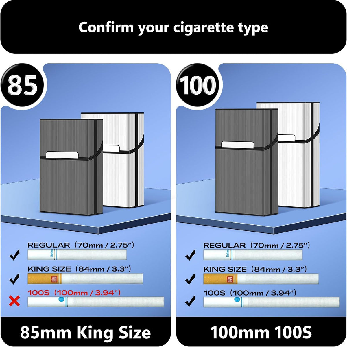 roygra Magnetic Cigarette Case (2 Pack), Daily Pre Roll Cone Holder Case