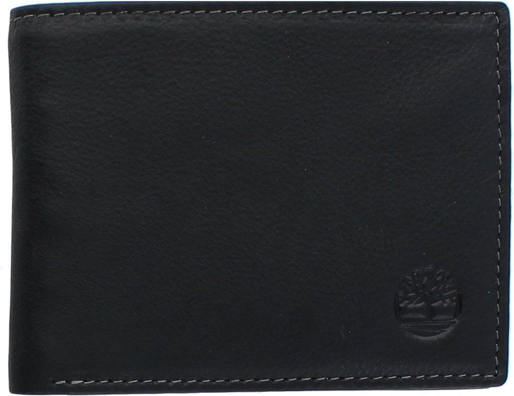Timberland Men's Wellington Leather Rfid Bifold Commuter Security Wallet, Black, One Size
