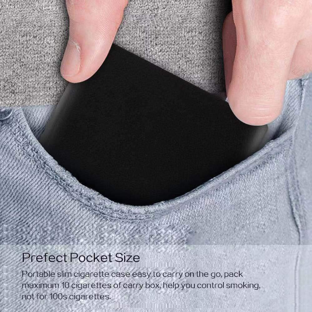 Portable Slim Leather Cigarette Case Ultrathin Box for Hold 10 Regular Size