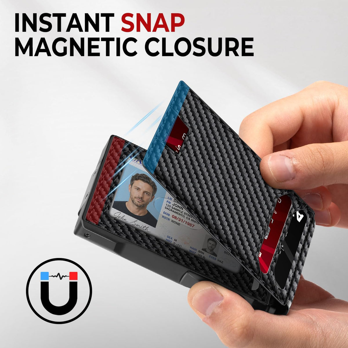 Wallet for Men, Mens Minimalist Wallet 14 Cards, Slim Compact RFID Wallet