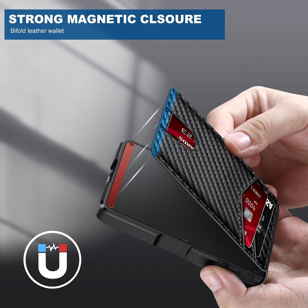 Wallet for Men, Mens Minimalist Wallet 9-13 Cards, Slim Compact RFID Wallet