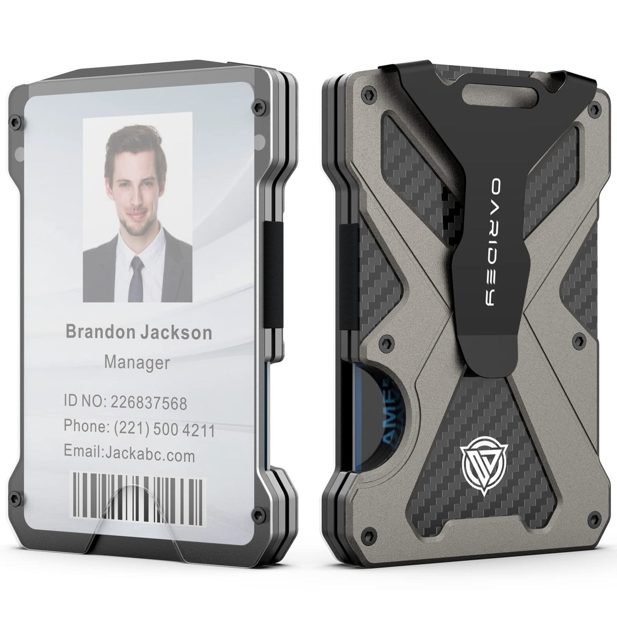 Oaridey Minimalist Wallet for Men with Clear ID Card Holder, RFID Blocking