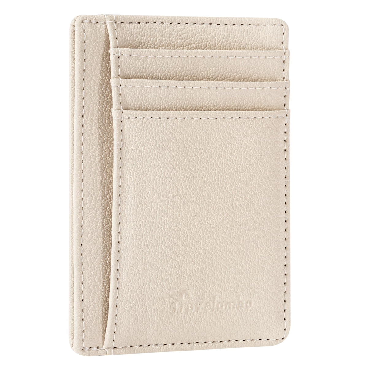 Travelambo Front Pocket Minimalist Leather Slim Wallet RFID Blocking Medium Size