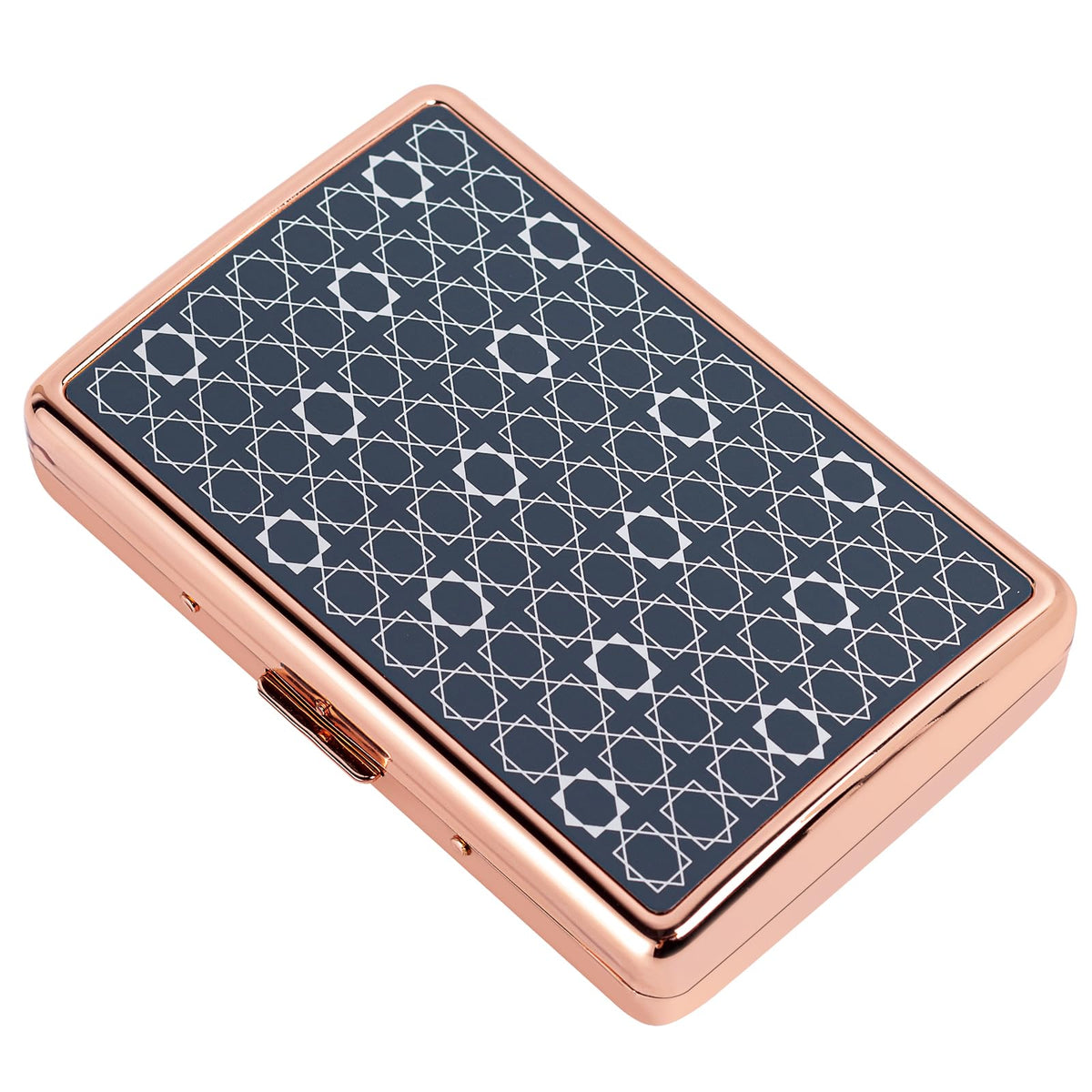 Stylish Design Retro Metal Cigarette Case -Double Sided Spring Clip Open Cigarette,Pocket Holder Credit Card Holder Protective Security Wallet for Men and Women,Holds 18-20 100mm (Vine Bronze)