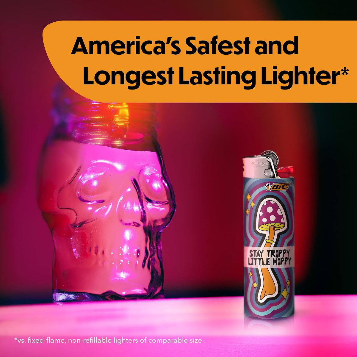 BIC Maxi Pocket Lighter, Special Edition Counterculture Series, 8 Count