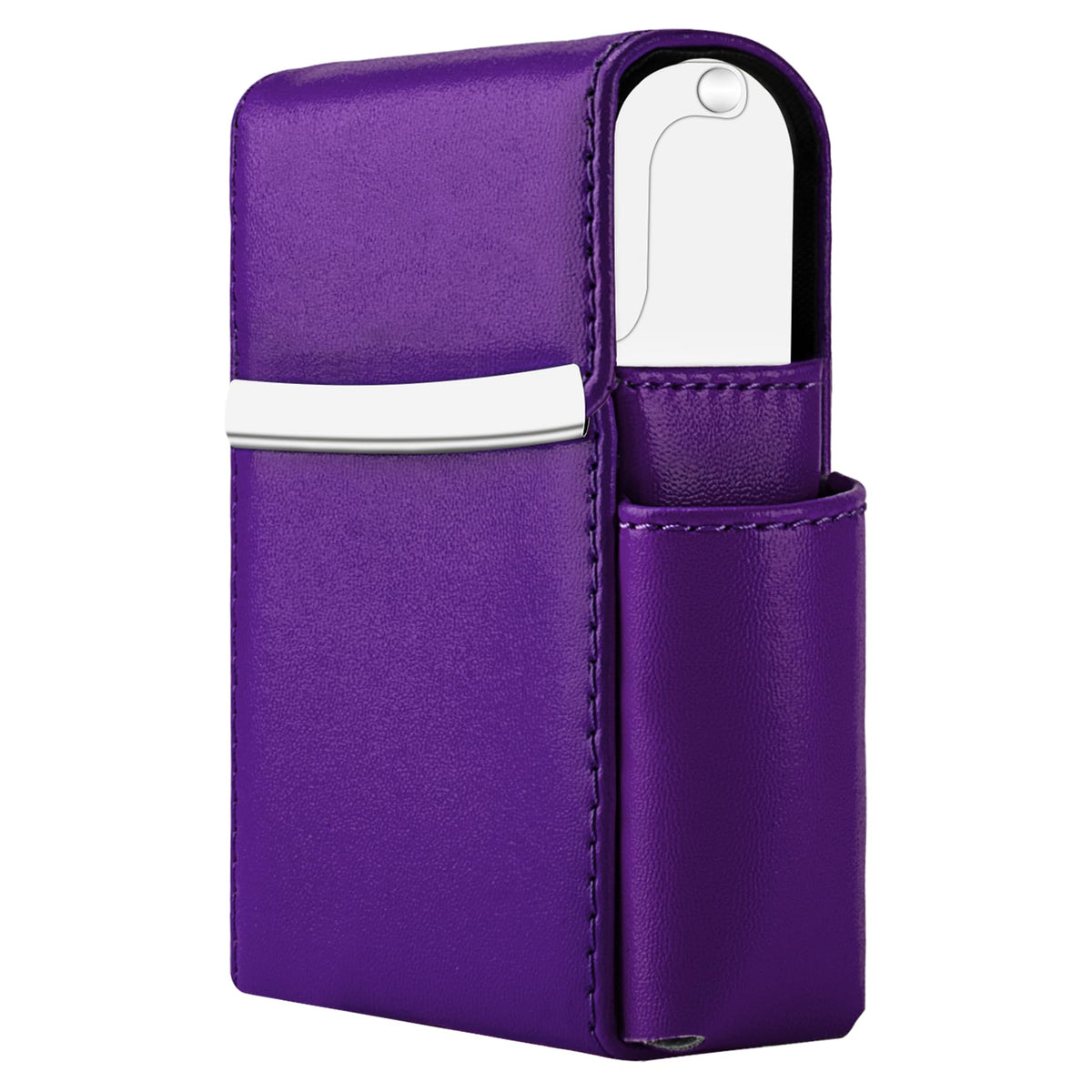 PU Leather Sliding Cigarette Box Case with Lighter Holder and Belt Loop for Men and Women Unisex