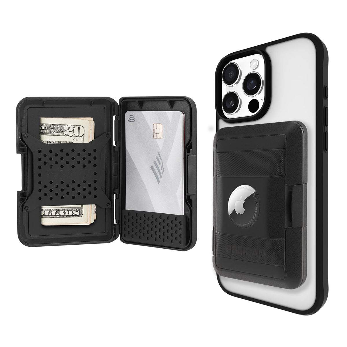 Pelican MagSafe Wallet for iPhone - Slim Magnetic Phone Wallet - Black