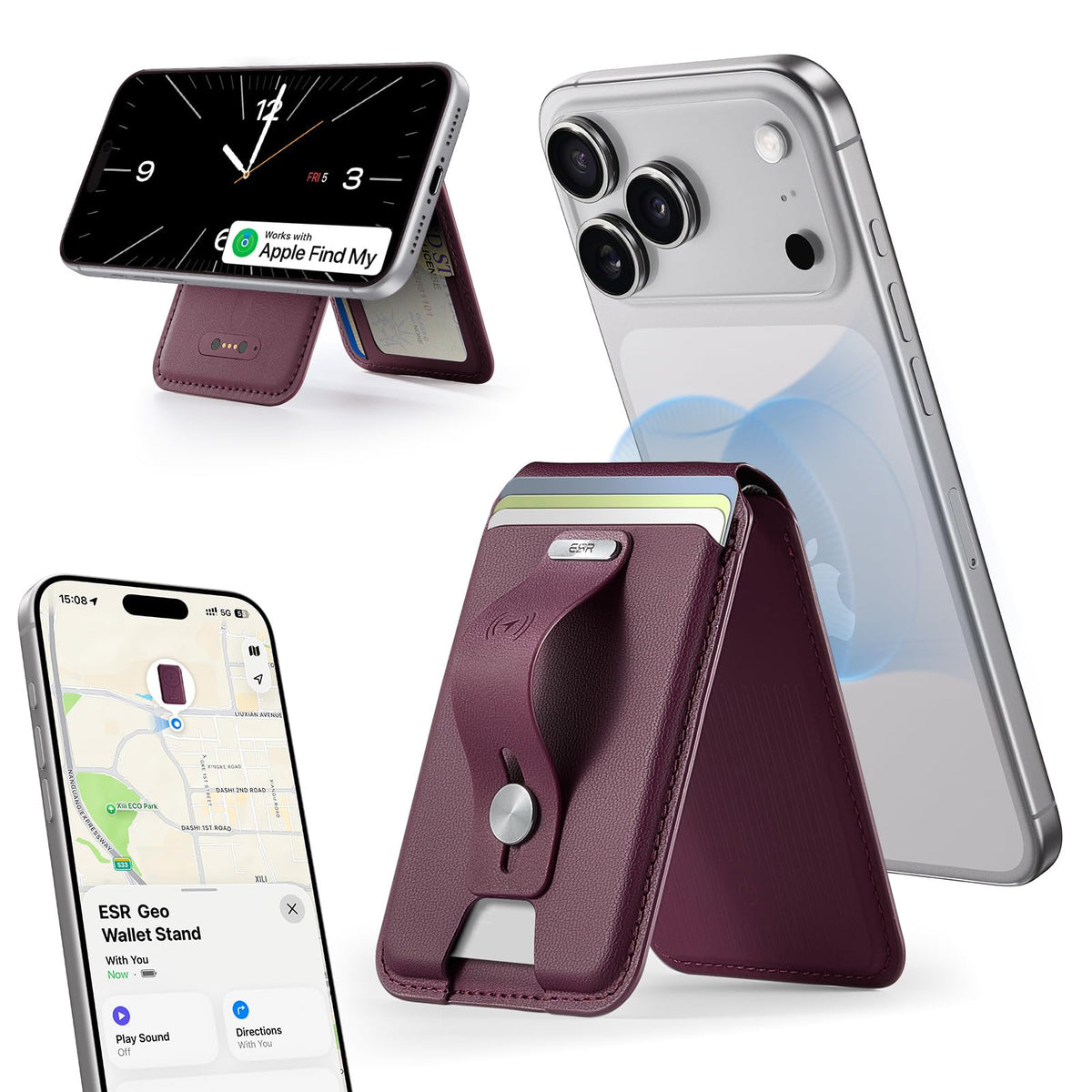 ESR Geo for MagSafe Wallet with Full Find My Functionality, 5 Card Holder