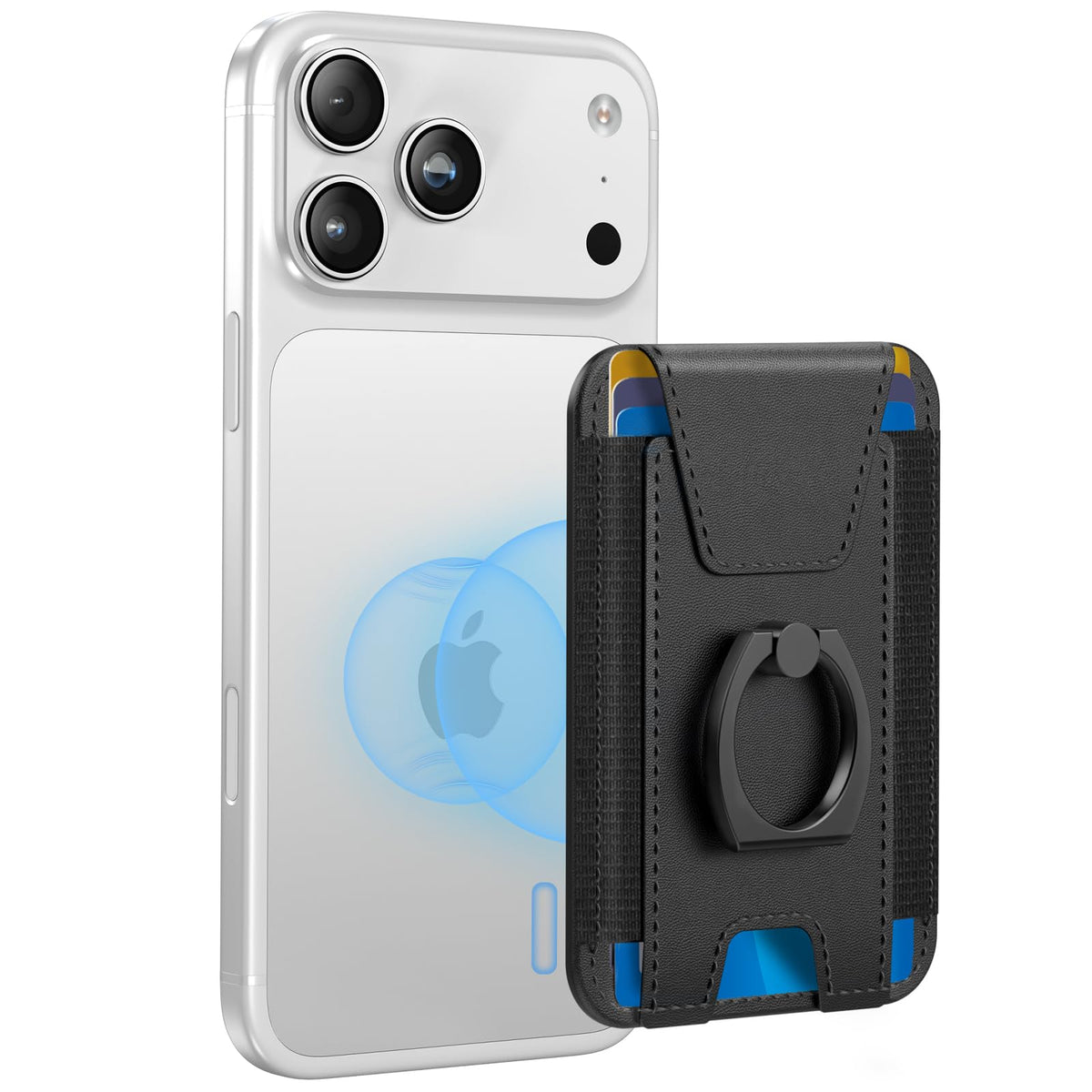 for Magsafe Wallet with Grip, 6-Card Holder; Stronger Magnetic Phone Wallet