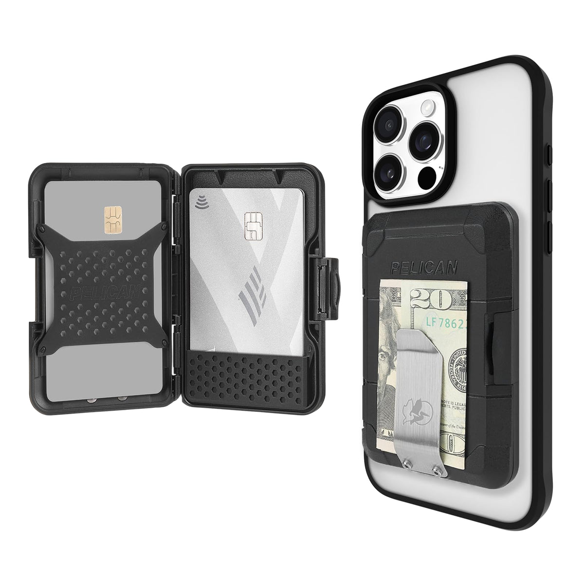 Pelican MagSafe Wallet for iPhone - Slim Magnetic Phone Wallet - Black