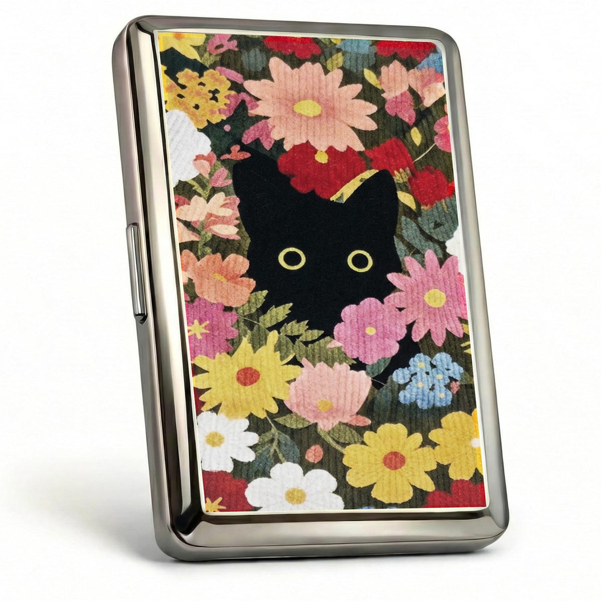 Vintage - Style Versatile Card & Cash Case Art Deco Design Metal Wallet with RFID and Holds King Size / 100s Women and Men Easy Snap Business Card Box for Credit Cards Cash Id Business Cards.