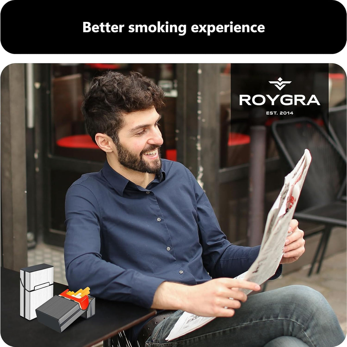 roygra Magnetic Cigarette Case (2 Pack), Daily Pre Roll Cone Holder Case