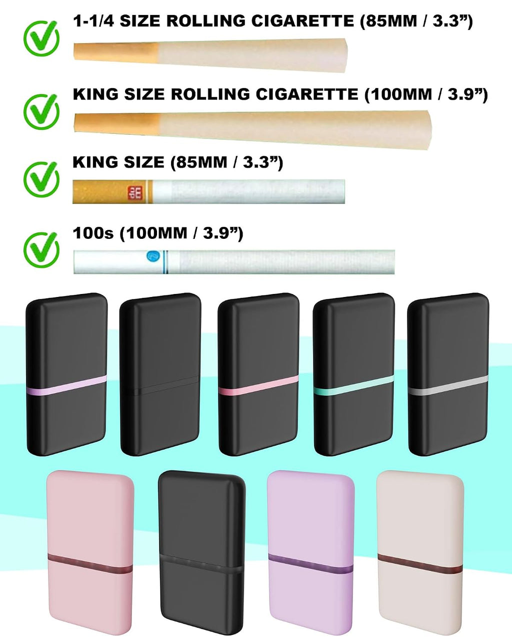 Smell Proof King Size Pre Roll Cone Holder Case, Portable Cigarette Case