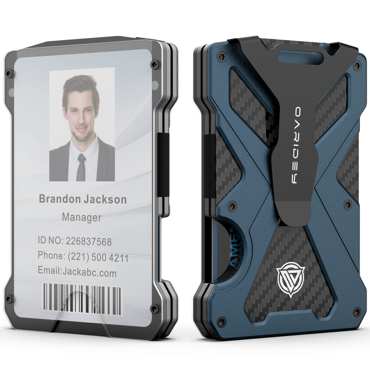 Oaridey Minimalist Wallet for Men with Clear ID Card Holder, RFID Blocking