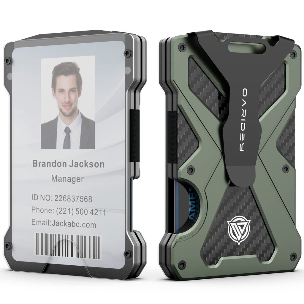 Oaridey Minimalist Wallet for Men with Clear ID Card Holder, RFID Blocking