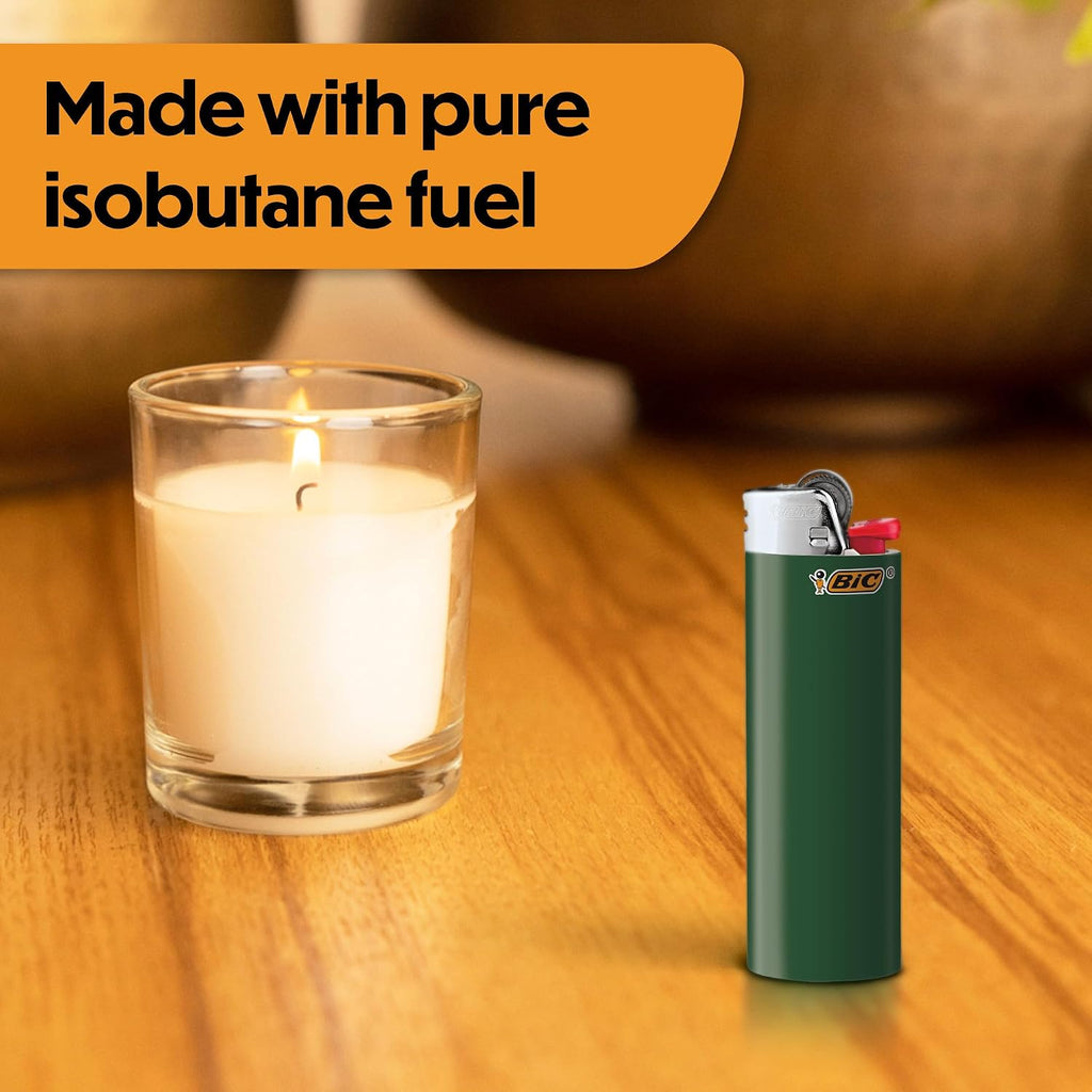 BIC Maxi Pocket Lighters, Green, 12-Pack, Safe and Reliable, Long-Lasting