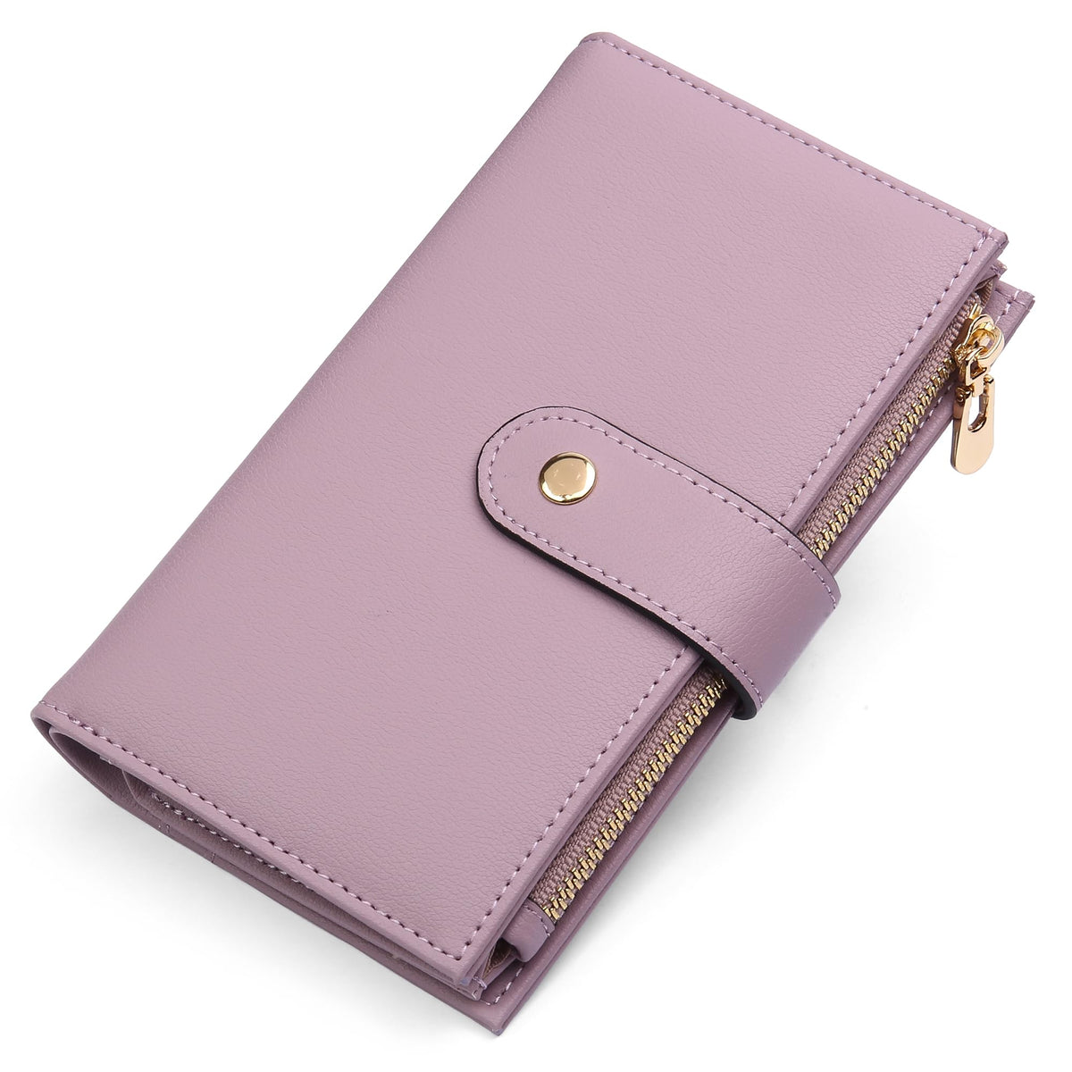 yiijay Women's Wallets RFID Blocking Leather Trifold Clutch Wallet Credit Card Holder Ladies Travel Wallet Purse with Passport/Pen Holder