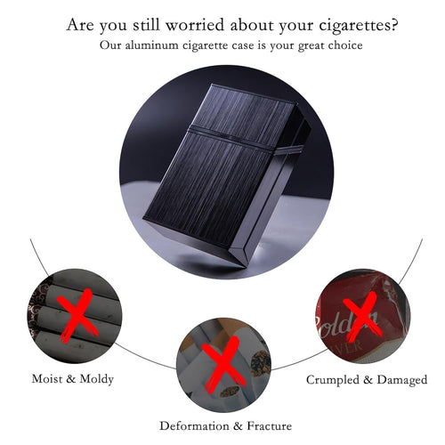 4 Pack Aluminum Cigarette Case 85mm Metal Hard Box Holder for Men Women