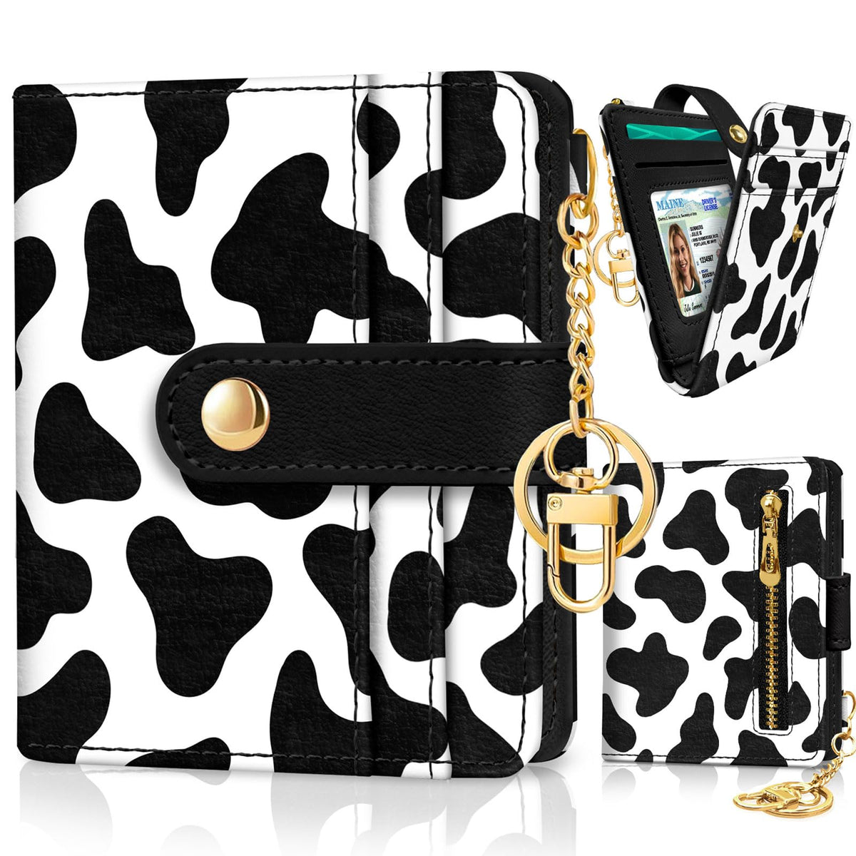 Jogjam Black Cat Floral Rfid Women Wallet, Small Slim Credit Card Holder