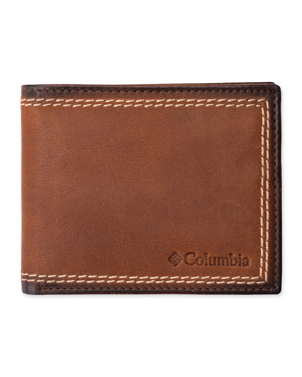 Columbia mens RFID Slim Bifold Wallet With ID Window Dark Tan