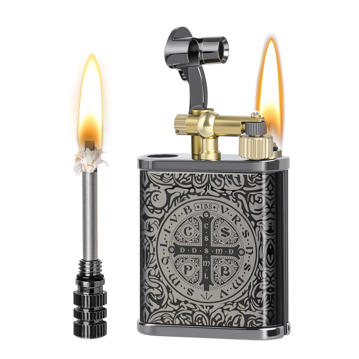 CHOICEDC Vintage Trench Lighter, Permanent Match, Cool Pipe Lighter for Men