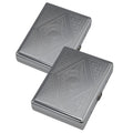 2 Pack Metal Cigarette Case for Regular,King and 100's Size,Holds 20, Portable Double Sided Spring Clip(100mm, Silver)