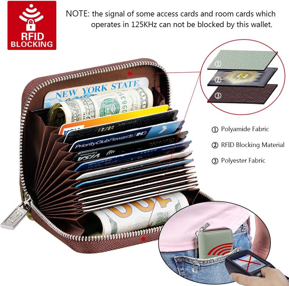 FurArt Zipper Wallet Women RFID Credit Card Holder keychain Wallet