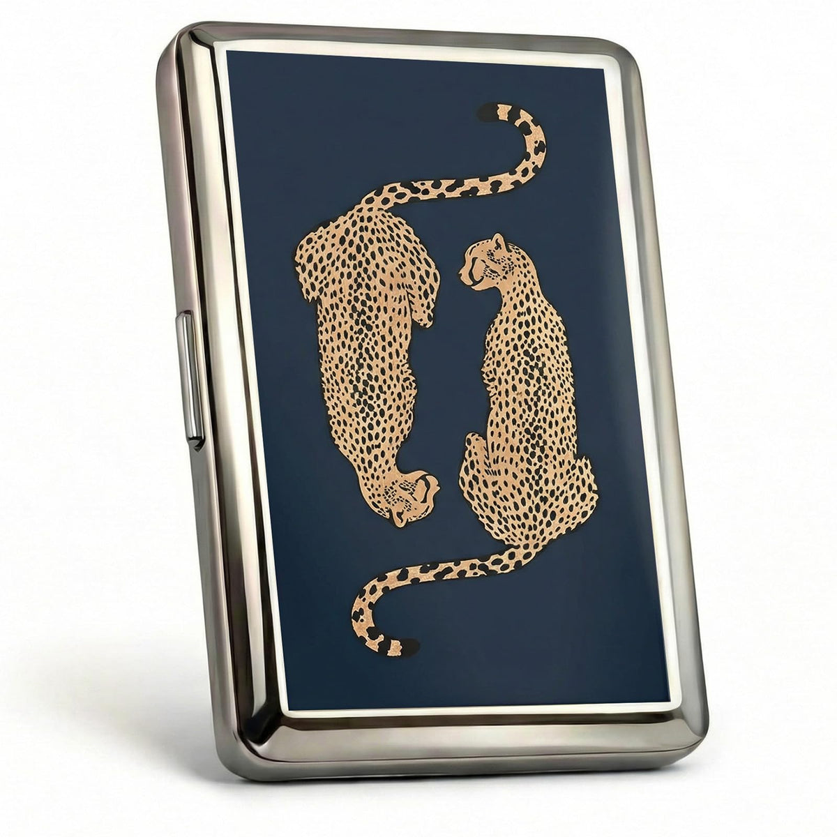 Vintage - Style Versatile Card & Cash Case Art Deco Design Metal Wallet with RFID and Holds King Size / 100s Women and Men Easy Snap Business Card Box for Credit Cards Cash Id Business Cards