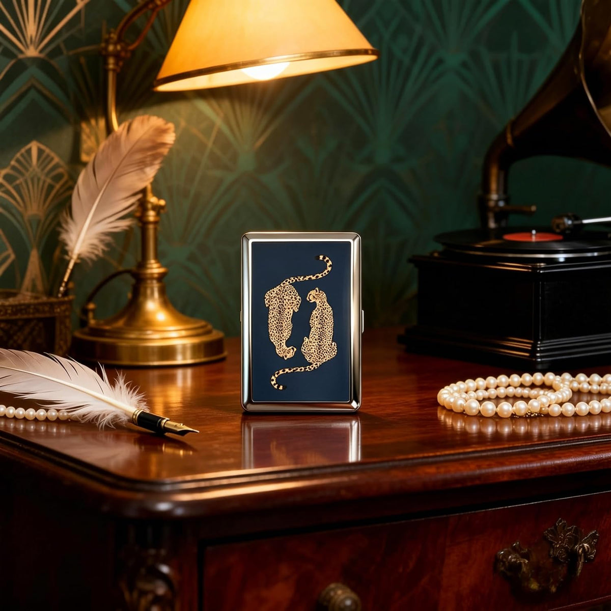 2026 New Vintage Versatile Metal Case with Easy Snap, Vintage-Style Versatile Card & Cash Case, Elegant and Rebellious Card Box for Credit Cards Cash Id Business Cards (Leopard)