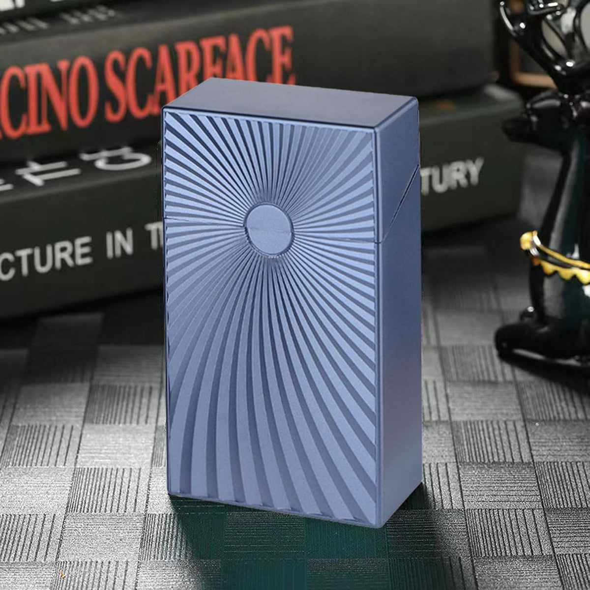 Cigarette Case Box 100mm Cigarettes 100’s Size Women and Men Perfect Roll Your Own Regular Cigs (2 Boxes (Pale Blue+Light Silver, 100mm)