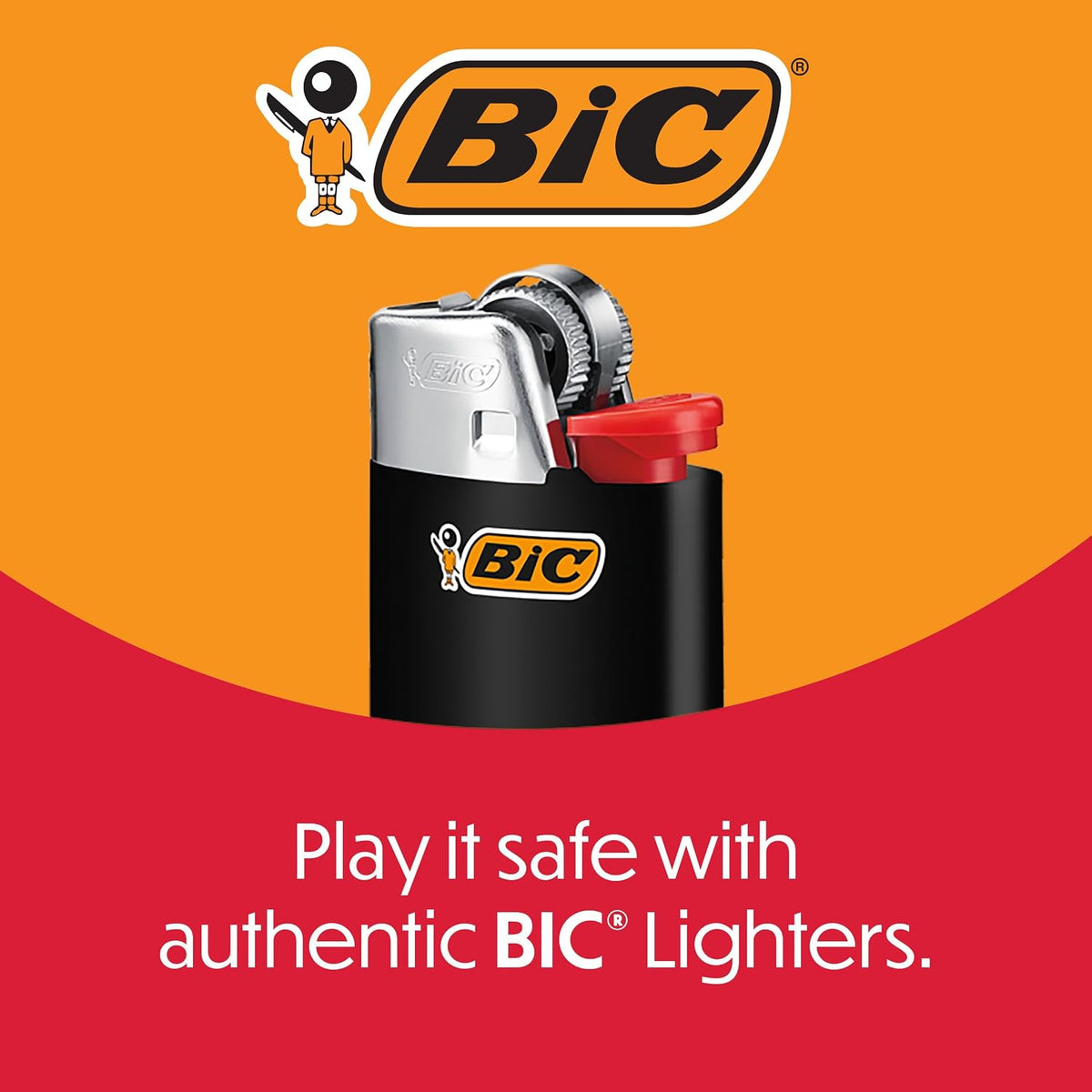 BIC Classic Lighters, Pocket Lighter Style, 50 Count Tray, Assorted Colors