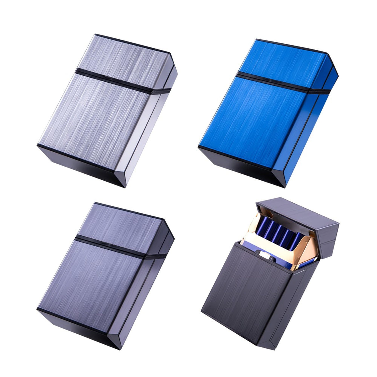 4 Pack Aluminum Cigarette Case 85mm Metal Hard Box Holder for Men Women