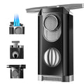 Triple Jet Torch Lighter with Cutter and Holder, Mahogany