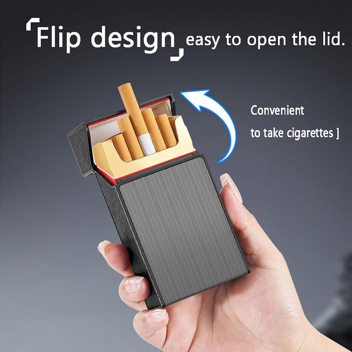 Cigarette Case 2 Pack 100mm 100’s King Size(Black + Silver) (Black + Silver, 100mm)