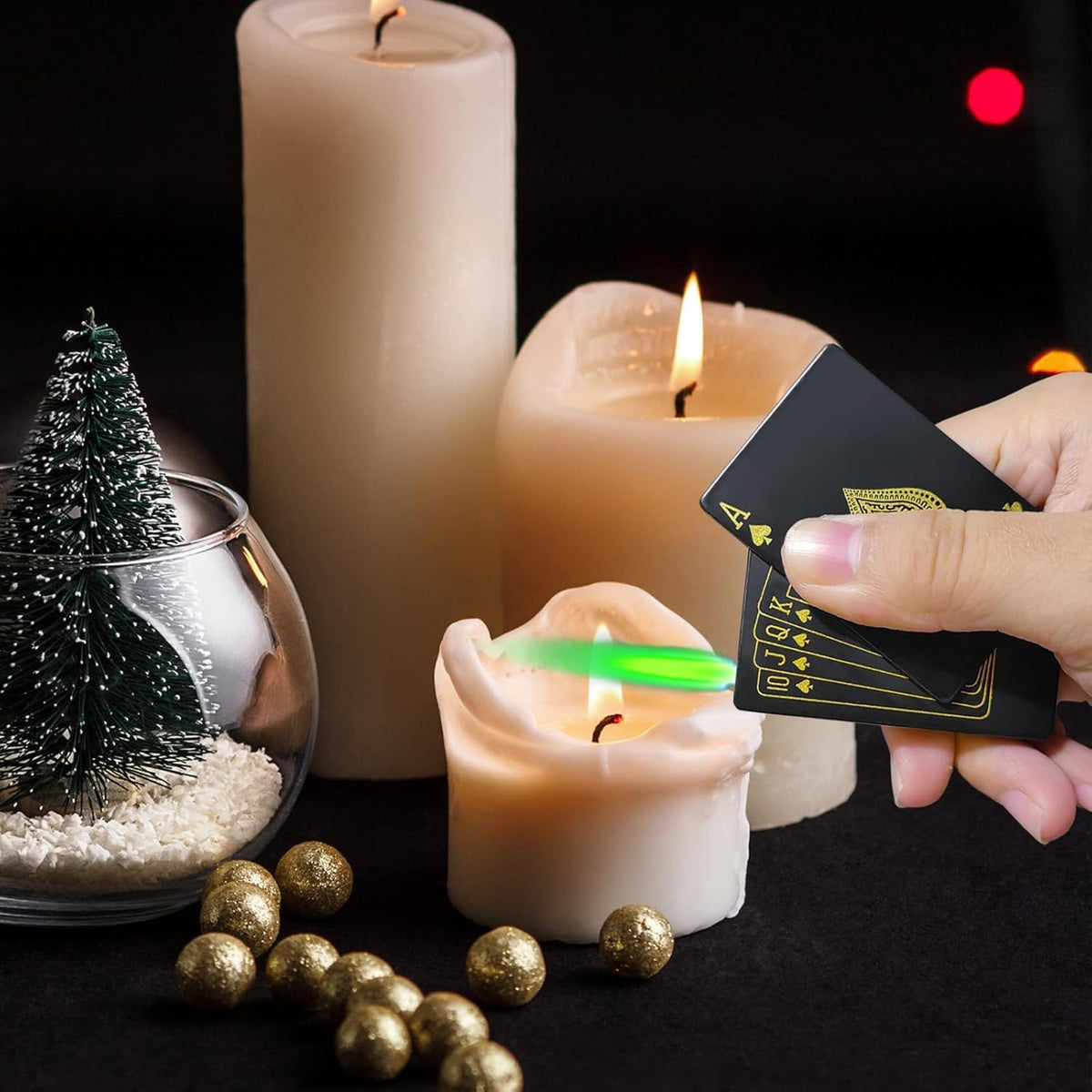 3 Pack Jet Torch Lighter Ace Card Lighters Green Flame Refillable Butane Lighters Ace of Spades Cool Lighter Adjustable Windproof Poker Lighter (Without Gas)
