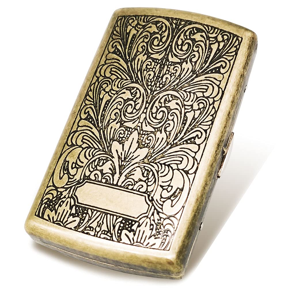 Mini Vintage Metal Cigarette Case for King Size, 12 Capacity Retro Golden