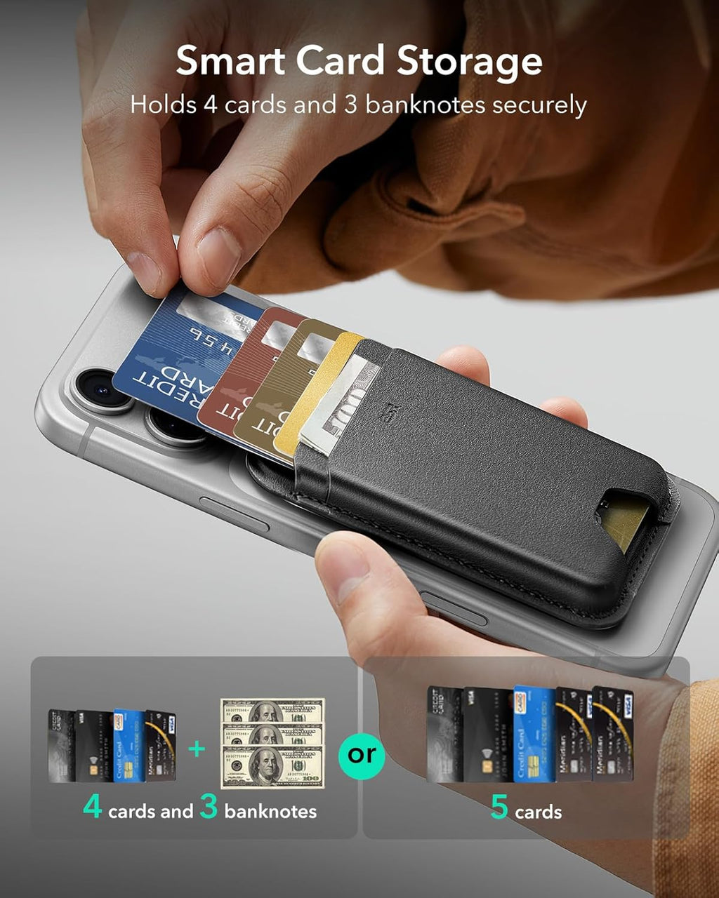 ESR for MagSafe Wallet, 5 Card Holder for Phone Case, RFID Blocking