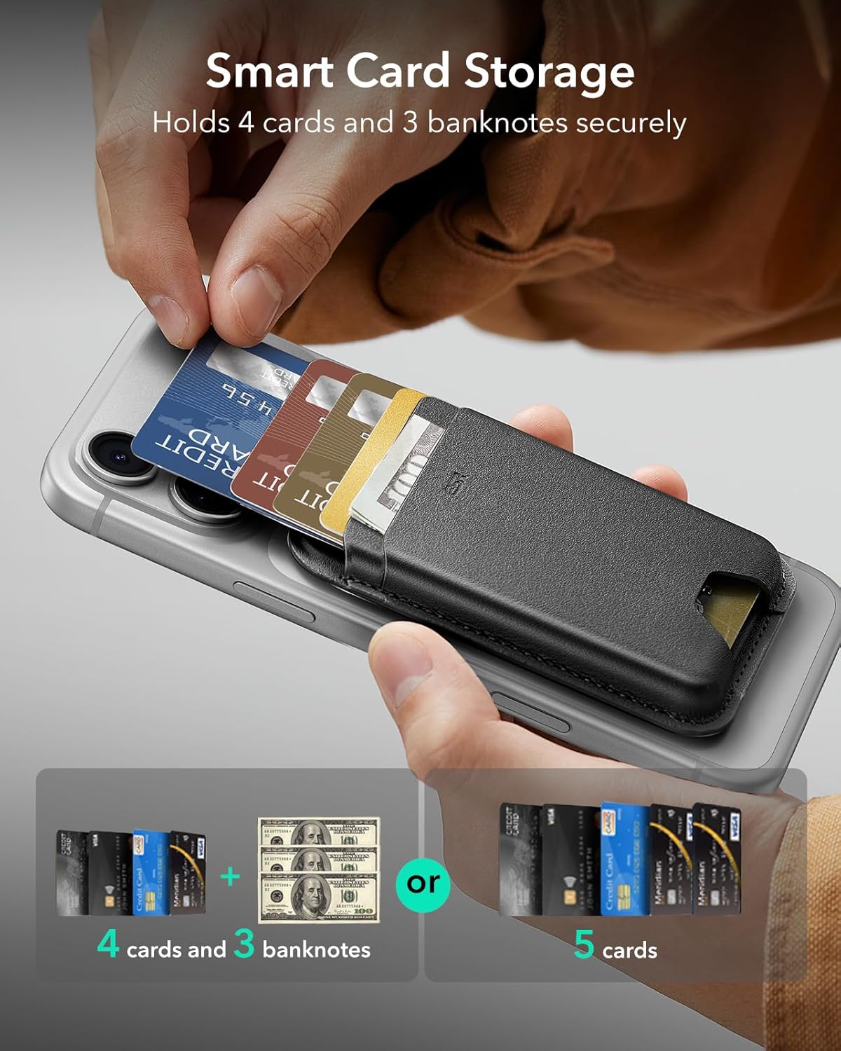 ESR for MagSafe Wallet, 5 Card Holder for Phone Case, RFID Blocking