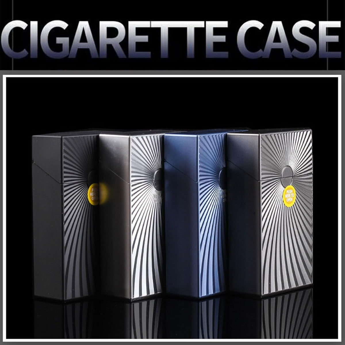 Cigarette Case Box 100mm Cigarettes 100’s Size Women and Men Perfect Roll Your Own Regular Cigs (2 Boxes (Pale Blue+Light Silver, 100mm)