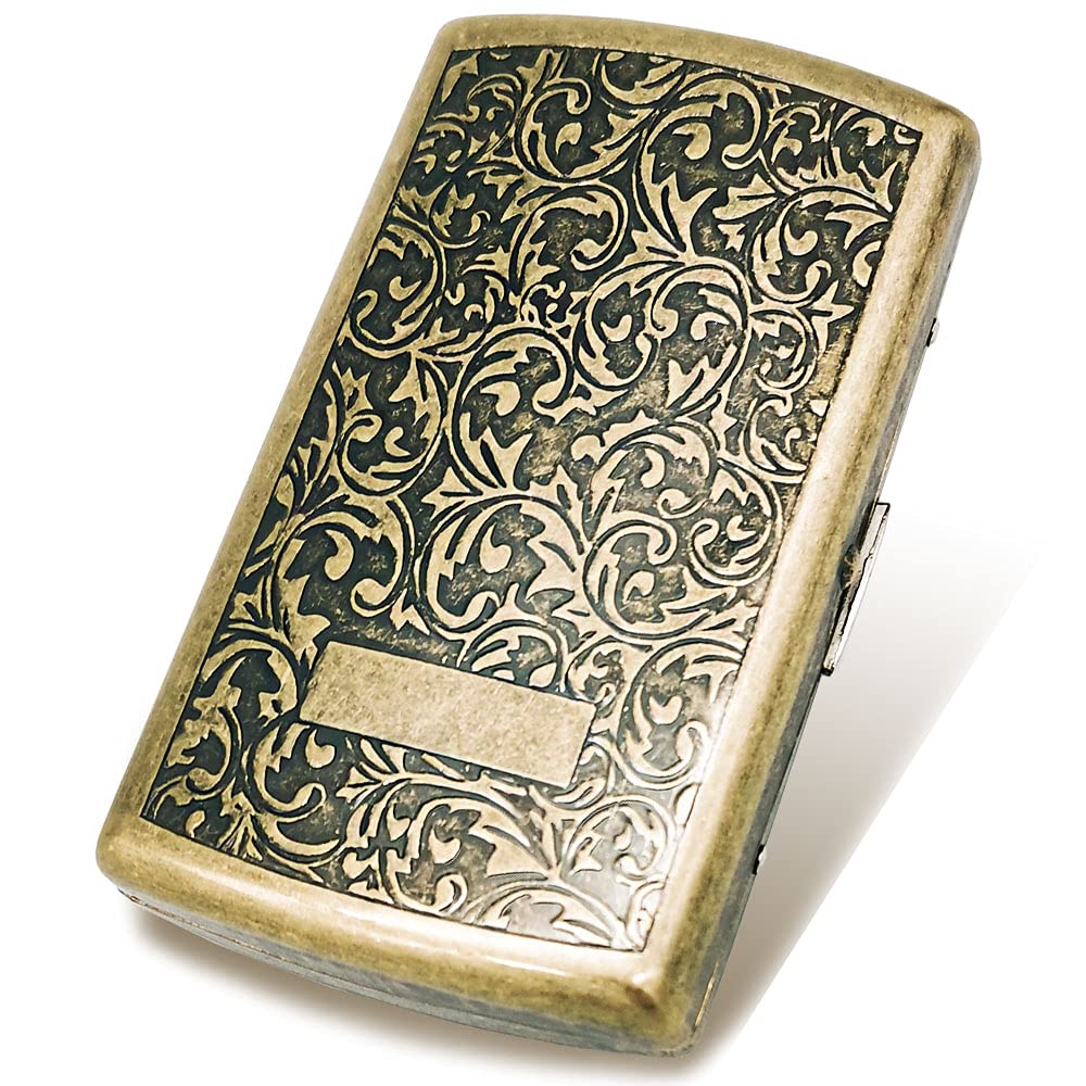 Mini Vintage Metal Cigarette Case for King Size, 12 Capacity Retro Golden