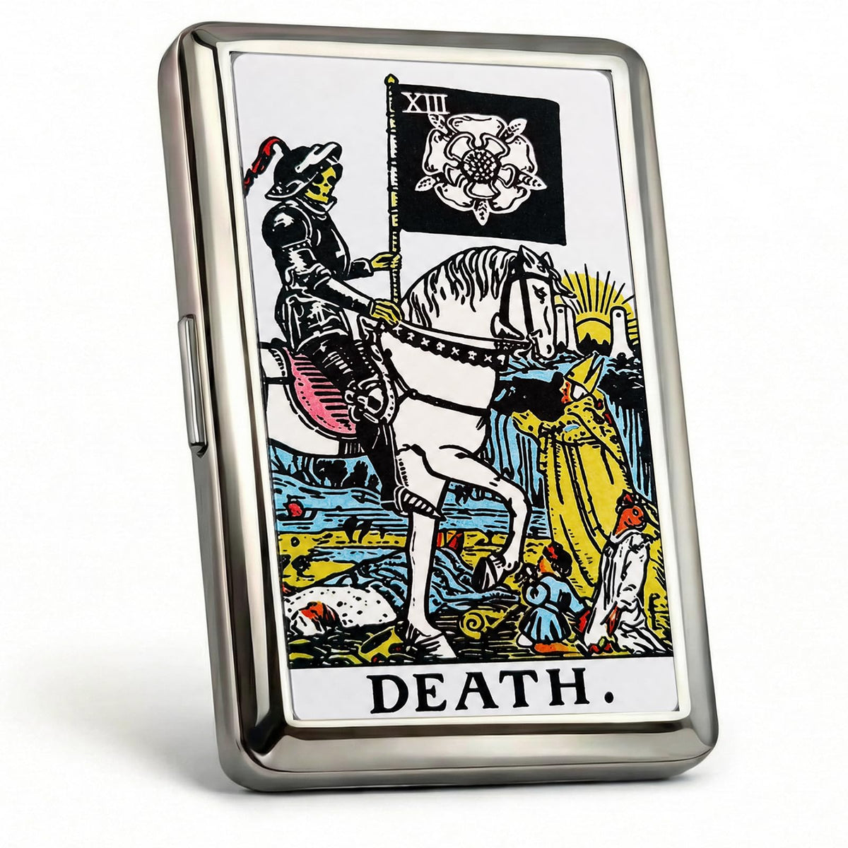 Vintage - Style Versatile Card & Cash Case Art Deco Design Metal Wallet with RFID and Holds King Size / 100s Women and Men Easy Snap Business Card Box for Credit Cards Cash Id Business Cards