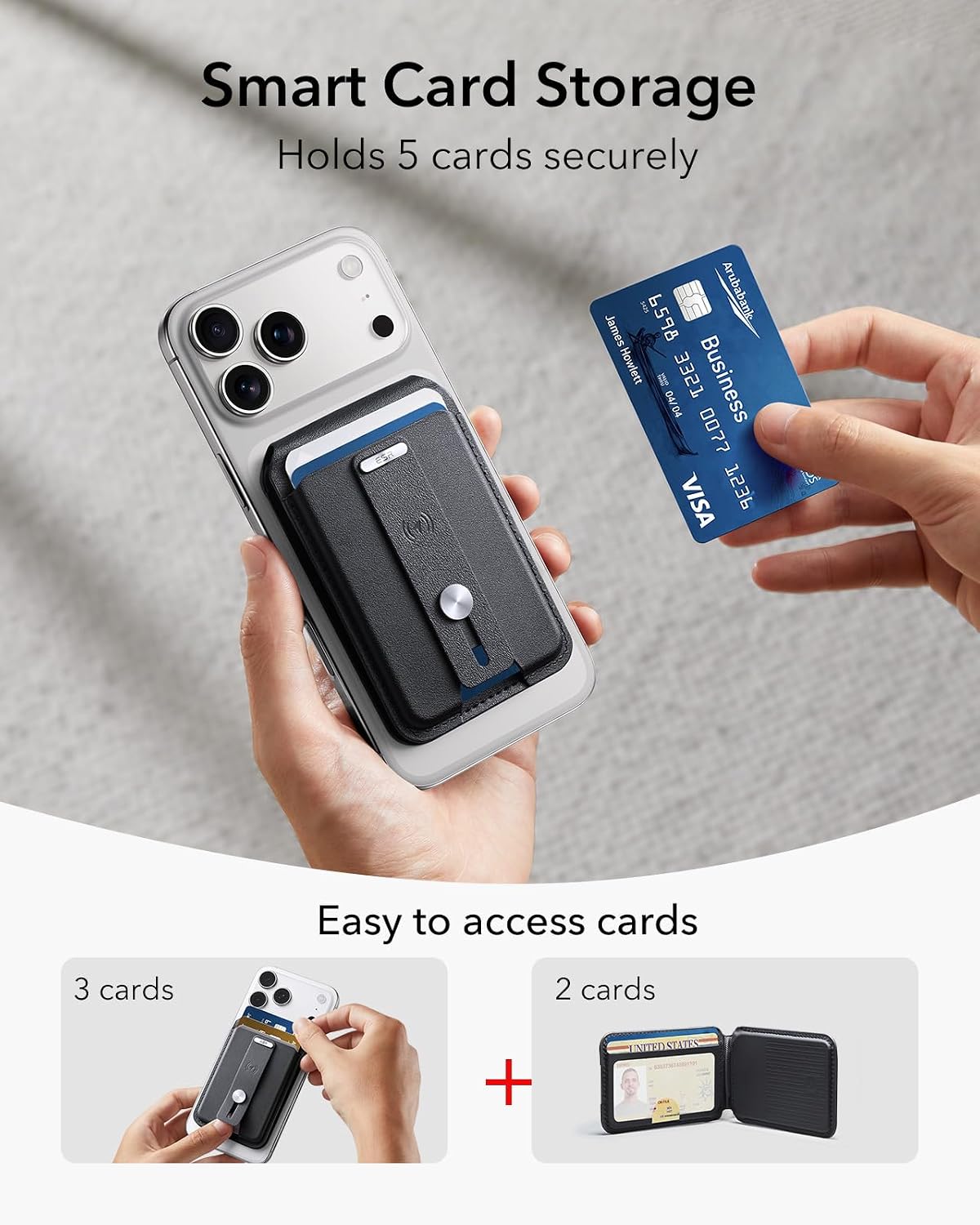 ESR Geo for MagSafe Wallet with Full Find My Functionality, 5 Card Holder