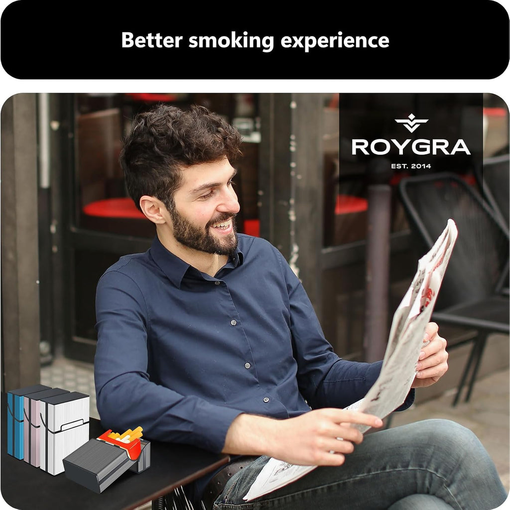 roygra Magnetic Cigarette Case (4 Pack), Daily Pre Roll Cone Holder Case