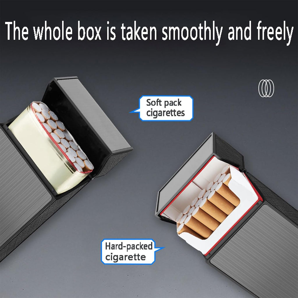 Cigarette Case 2 Pack 100mm 100’s King Size(Black + Silver) (Black + Silver, 100mm)