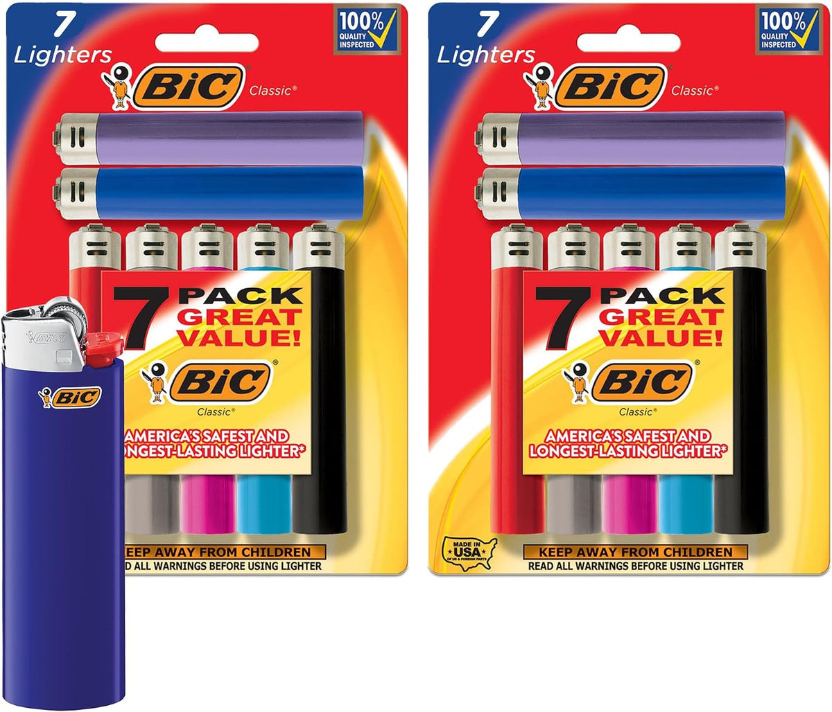 BIC Maxi Pocket Lighter, Classic Collection, 14 Count Pack of Lighters