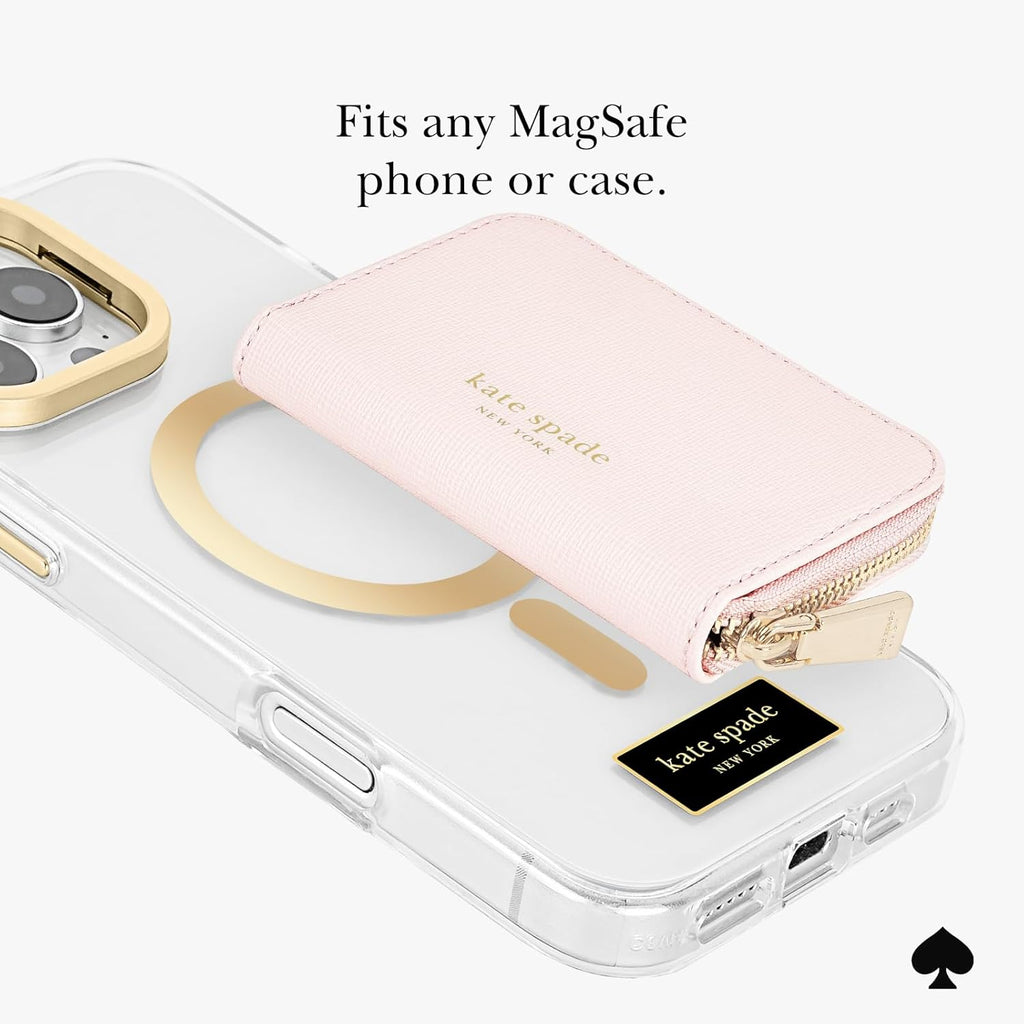 kate spade new york Devin Zip Magnetic Card Holder/Wallet - Chalk Pink
